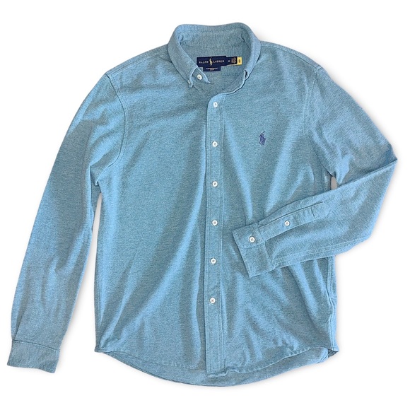 Polo Ralph Lauren Featherweight Mesh Shirt Teal Ocean Aqua Blue - Picture 14 of 16